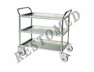 Crooked handrail treatment trolley with three shelves