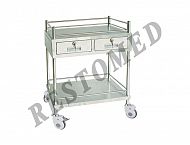 Treatment trolley with two drawers